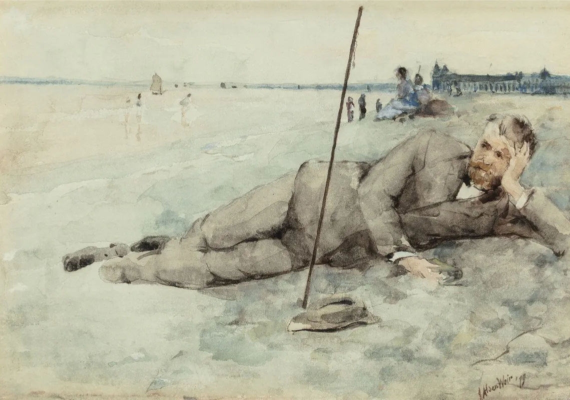 Man Reclining On A Beach