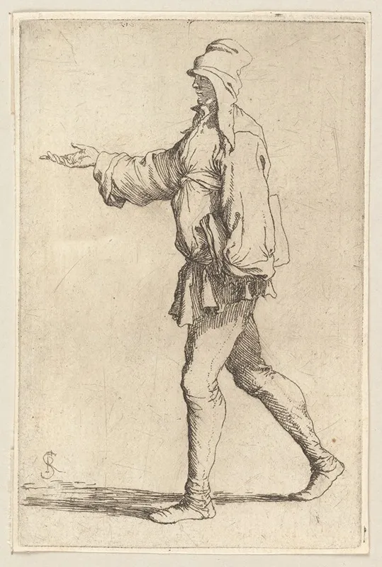 Man Striding With Right Arm Outstretched