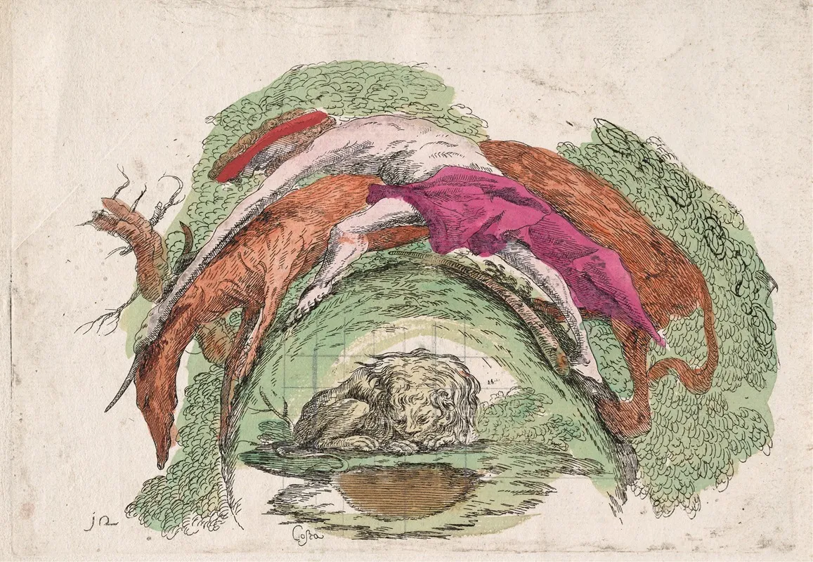 Man Struggling With An Ox