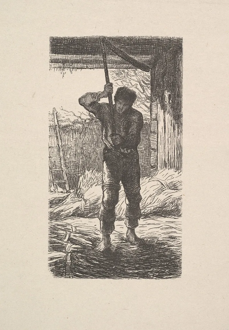 Man Threshing Wheat