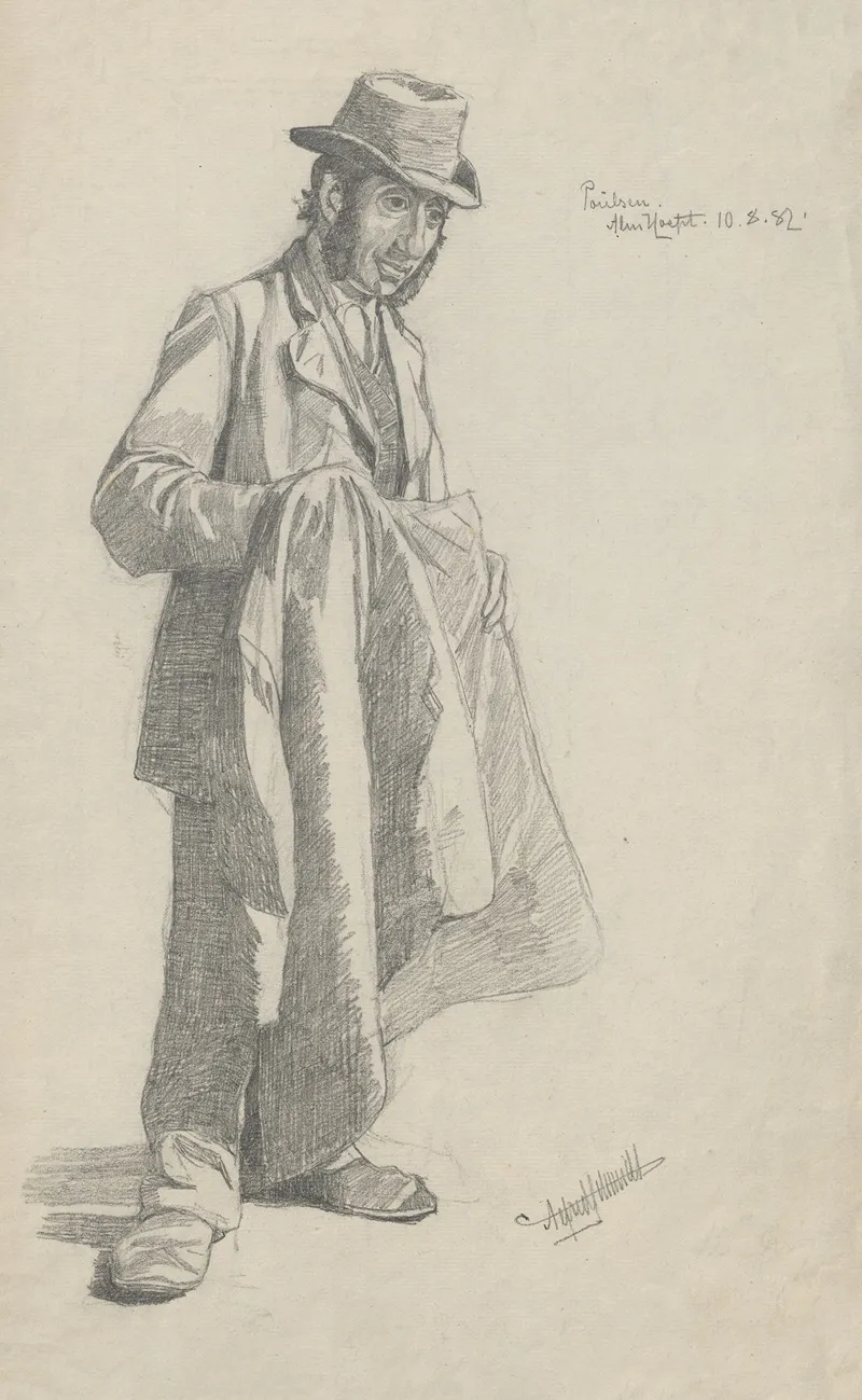 Man Wearing A Hat Holds A Jacket In His Hands