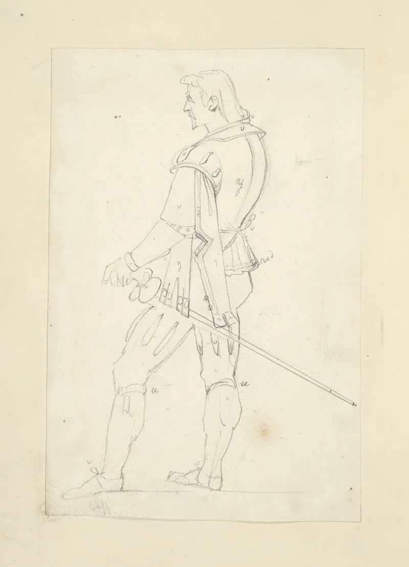 Man Wearing Breeches Doublet And Sword