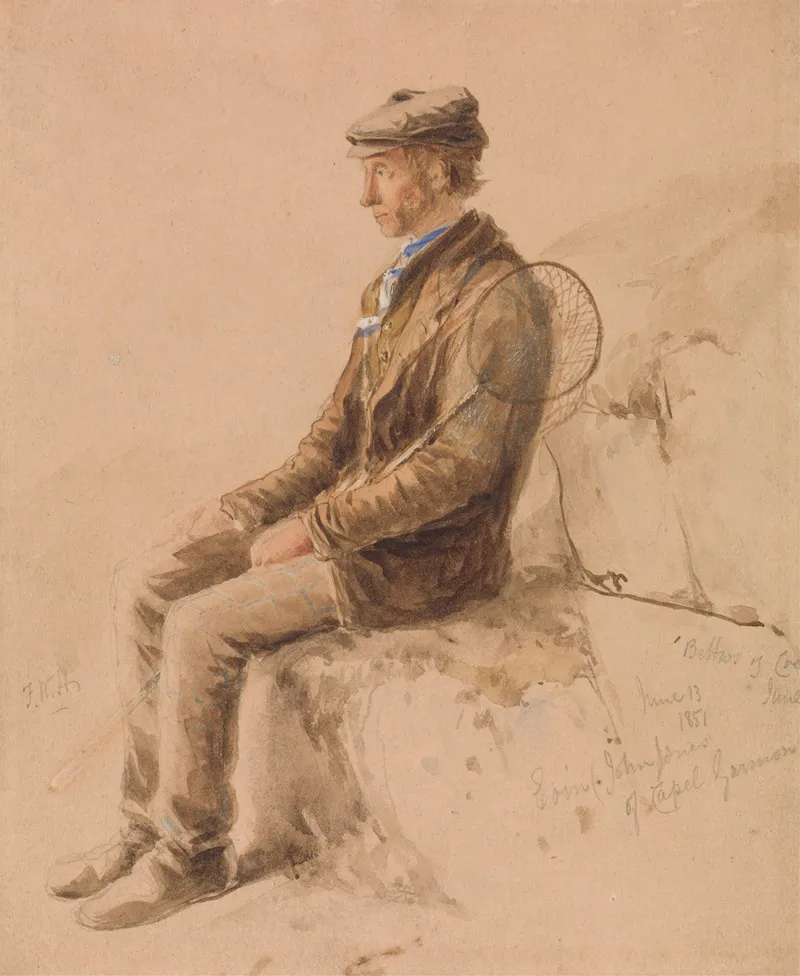 Man With A Gaff by Frederick William Hulme - Canvas Print