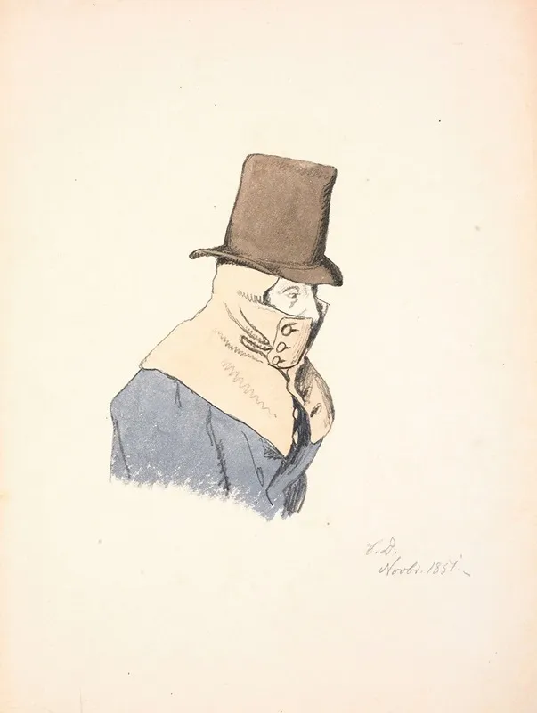 Mand Med Haetteslag Og Hoj Hat by Christen Dalsgaard - Canvas Print