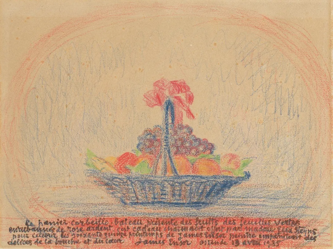 Mand Met Vruchten by James Ensor - Canvas Print