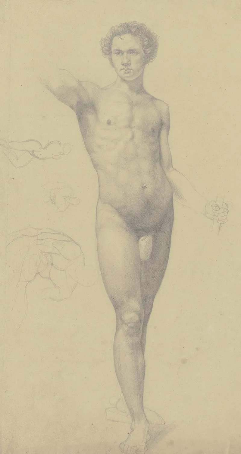 Manlicher Akt Stehend En Face by Eugen Eduard Schäffer - Canvas Print
