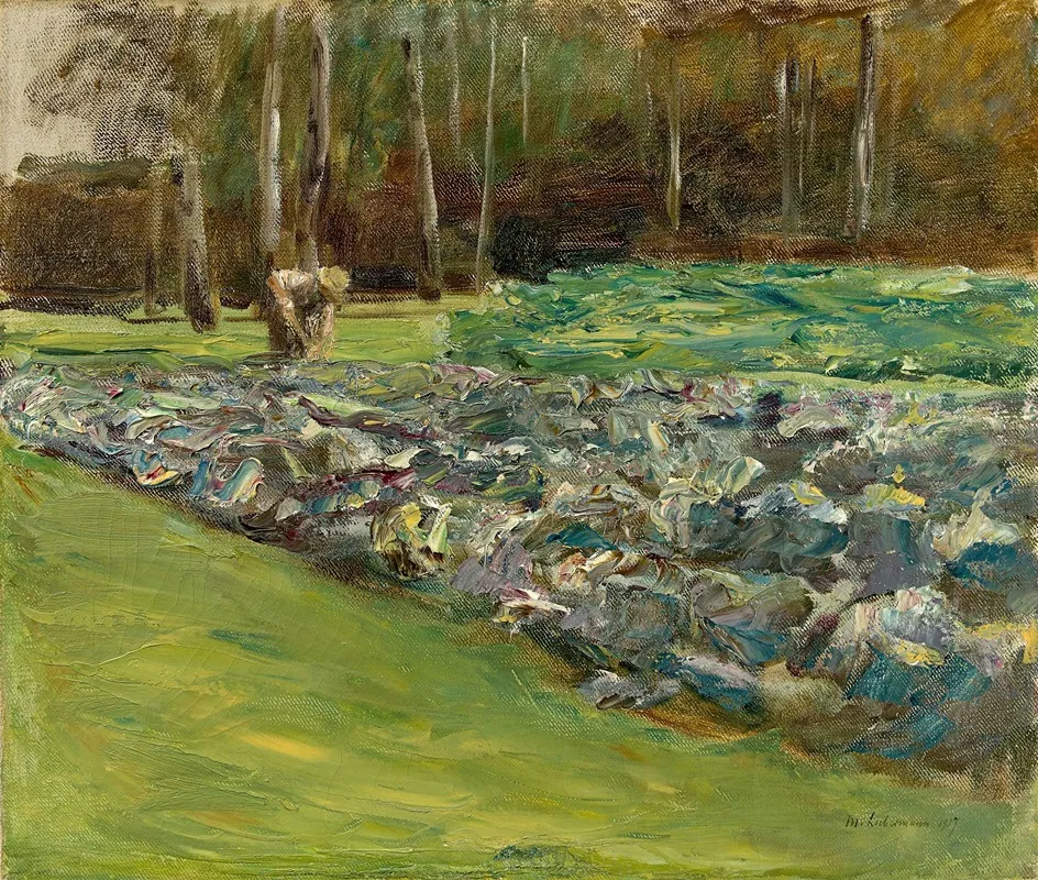 Mann Im Kohlfeld Wannseegarten by Max Liebermann - Canvas Print