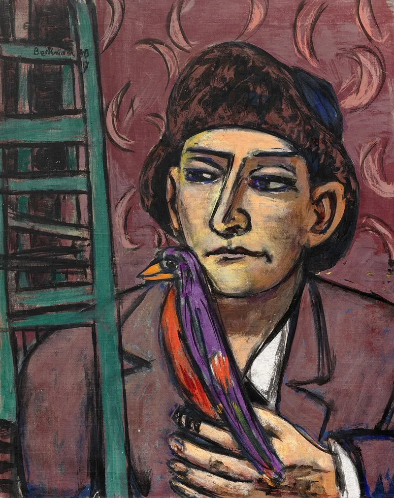 Mann Mit Vogel by Max Beckmann - Canvas Print