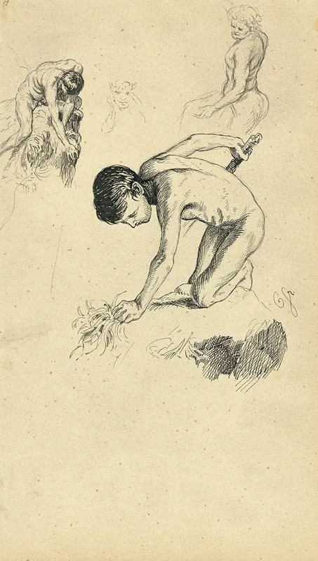 Mannliche Akte Studienblatt