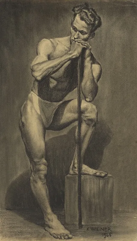 Mannlicher Akt 2 by Karl Wiener - Canvas Print