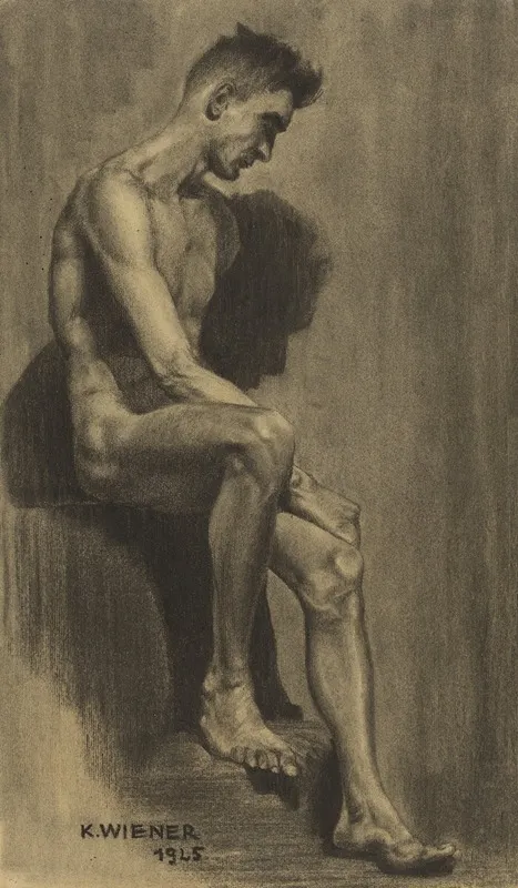 Mannlicher Akt 3 by Karl Wiener - Canvas Print