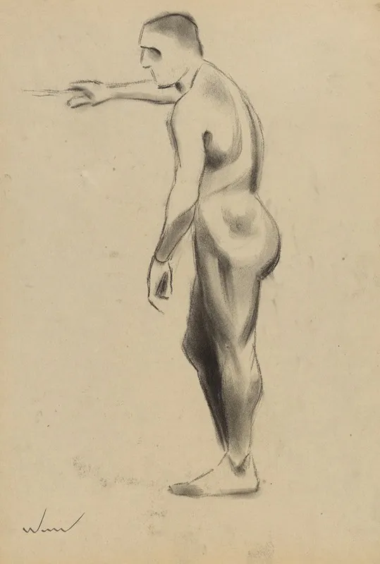 Mannlicher Akt Ii 2 by Karl Wiener - Canvas Print