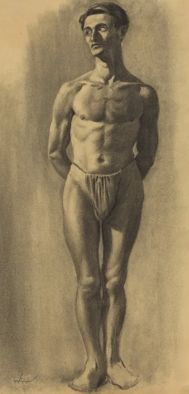 Mannlicher Akt Iii by Karl Wiener - Canvas Print