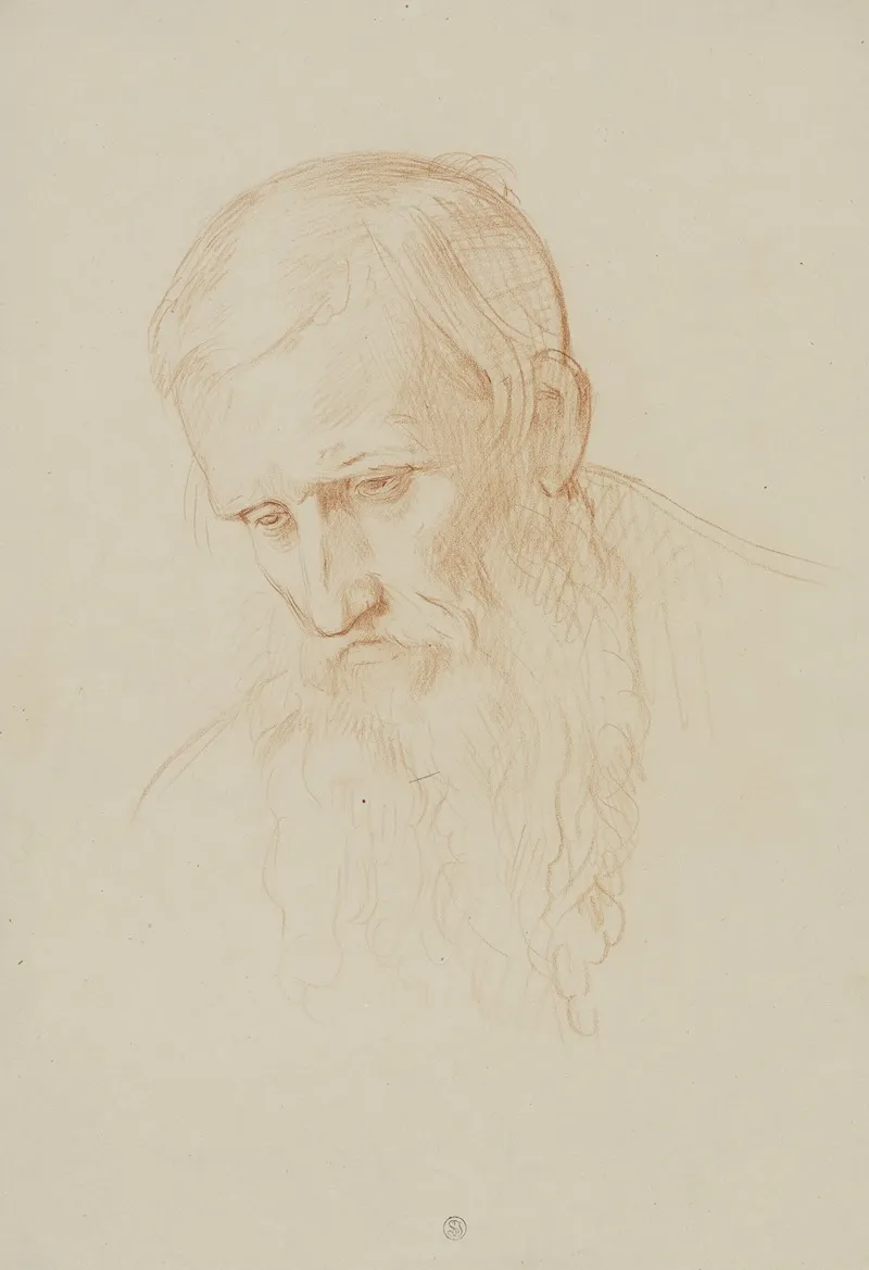 Mannlicher Studienkopf Dreiviertel Profil Nach Links by Bernhard von Neher the younger - Canvas Print