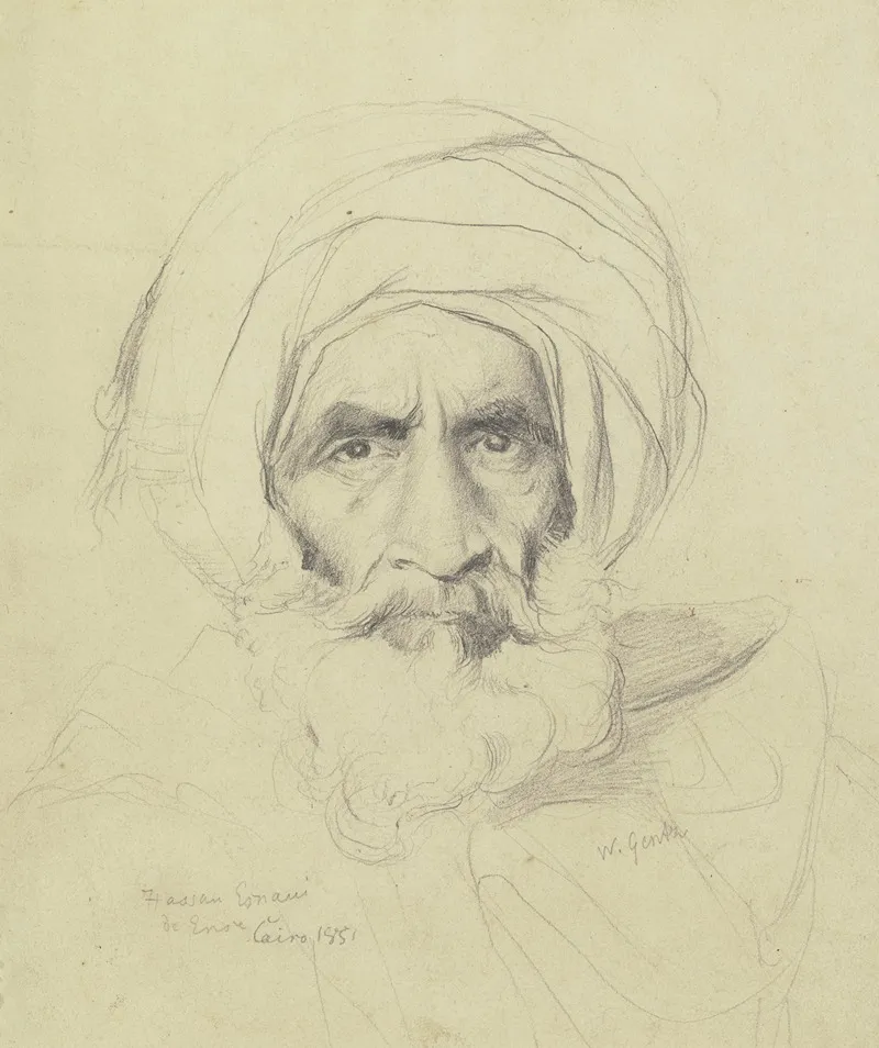 Mannlicher Studienkopf Eines Arabers by Wilhelm Gentz - Canvas Print