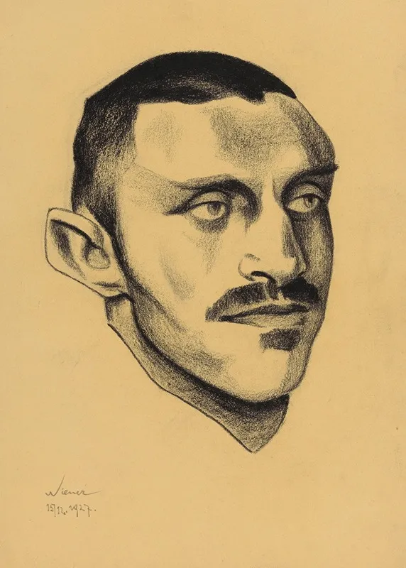 Mannliches Portrat 3 by Karl Wiener - Canvas Print