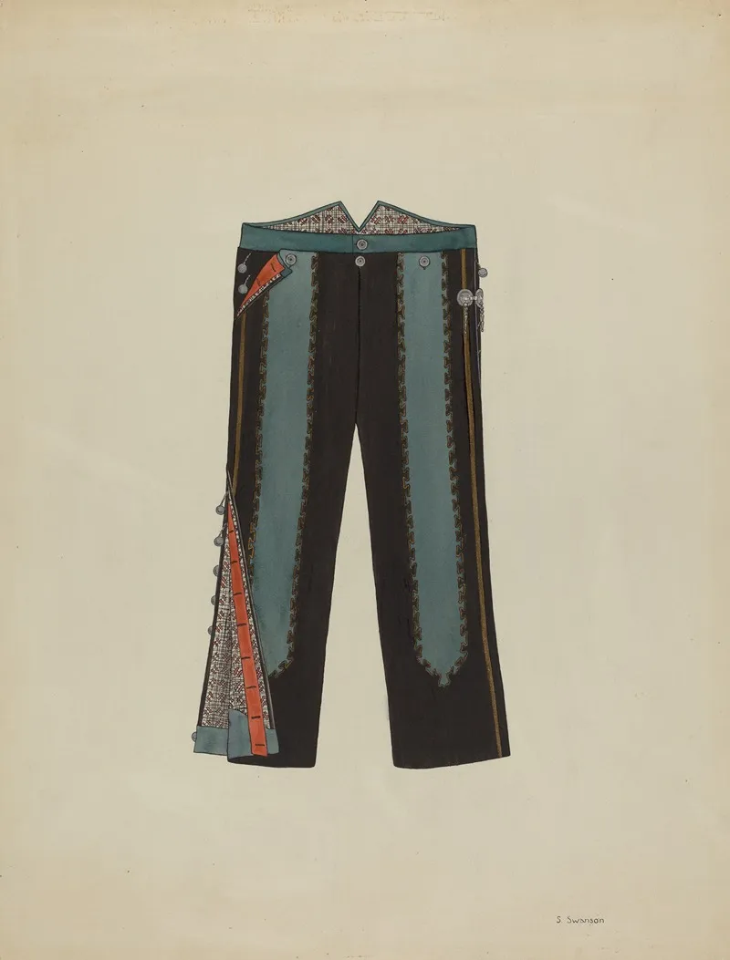 Mans Trousers by Syrena Swanson - Canvas Print