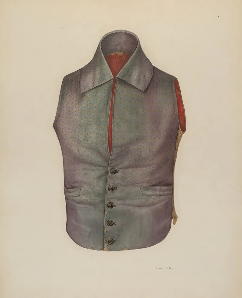 Mans Waistcoat by Nancy Crimi - Canvas Print