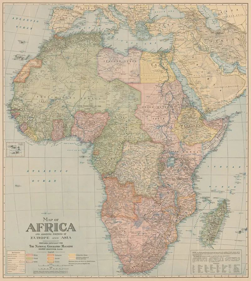 Map Of Africa And Adjoining Portions Of Europe And Asia