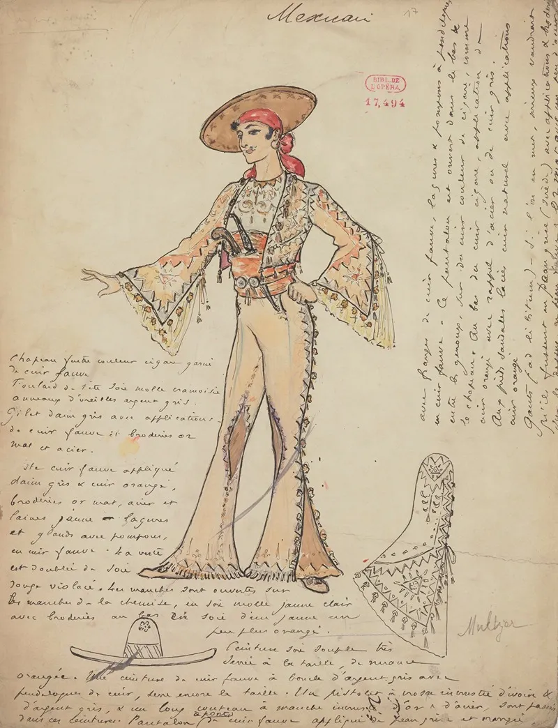 Maquettes De Costumes En M 13 by Charles Bétout - Canvas Print