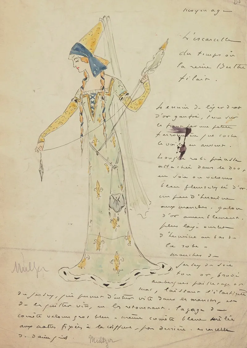 Maquettes De Costumes En M 16 by Charles Bétout - Canvas Print