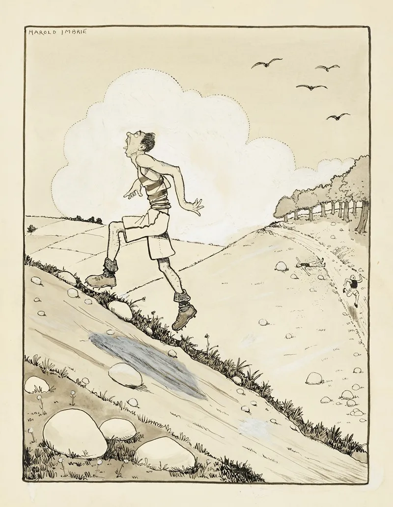 Marathon Running by Harold Imbrie - Canvas Print