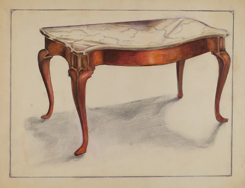 Marble Top Table by George Nelson - Canvas Print