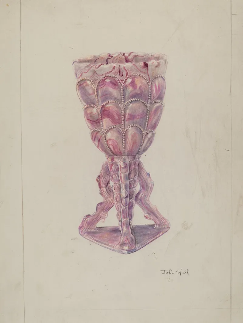 Marbleized Vase by John Hall - Canvas Print