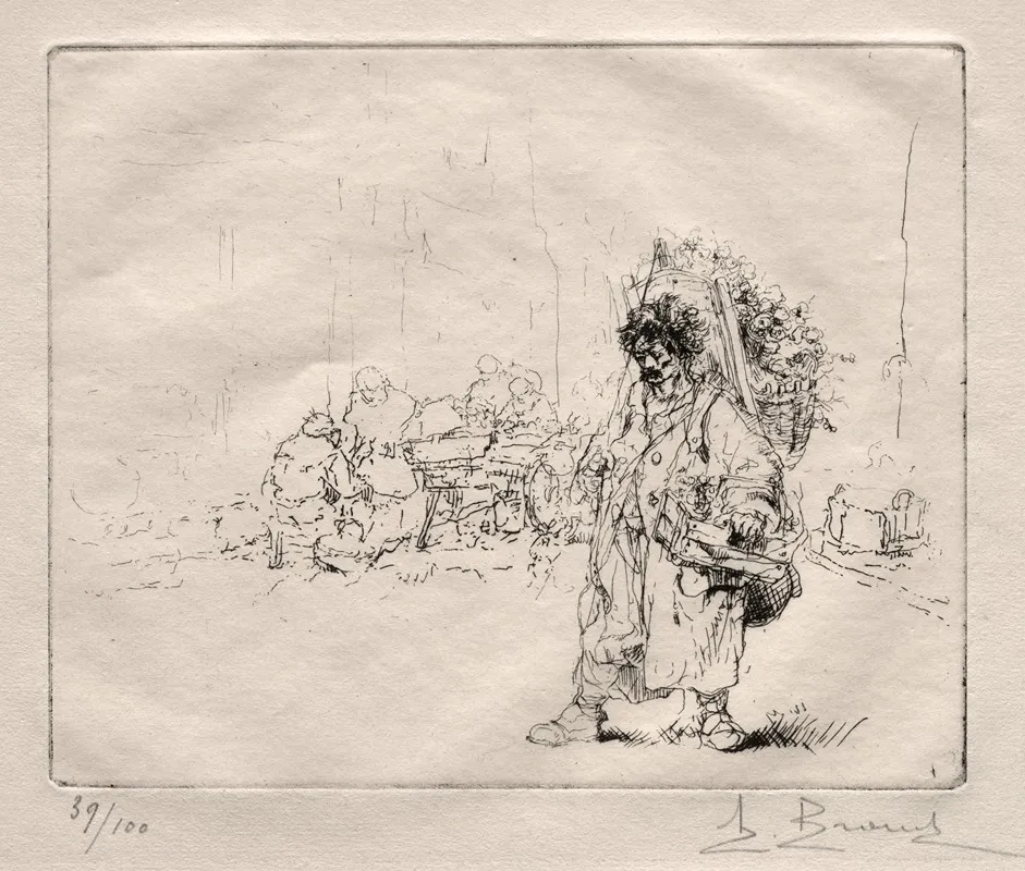 Marchand A La Hotte by Auguste Brouet - Canvas Print