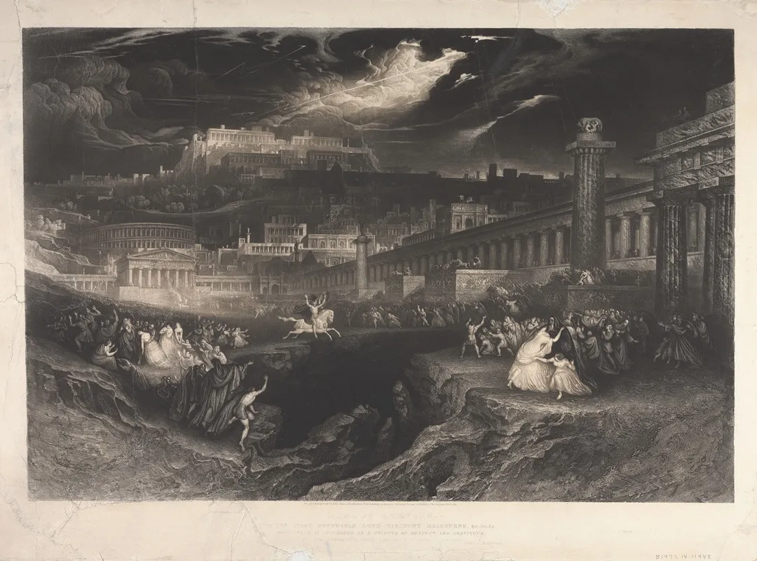 Marcus Curtius 3 by John Martin - Canvas Print