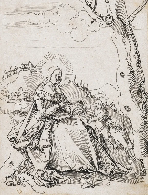 Maria Mit Kind In Der Landschaft