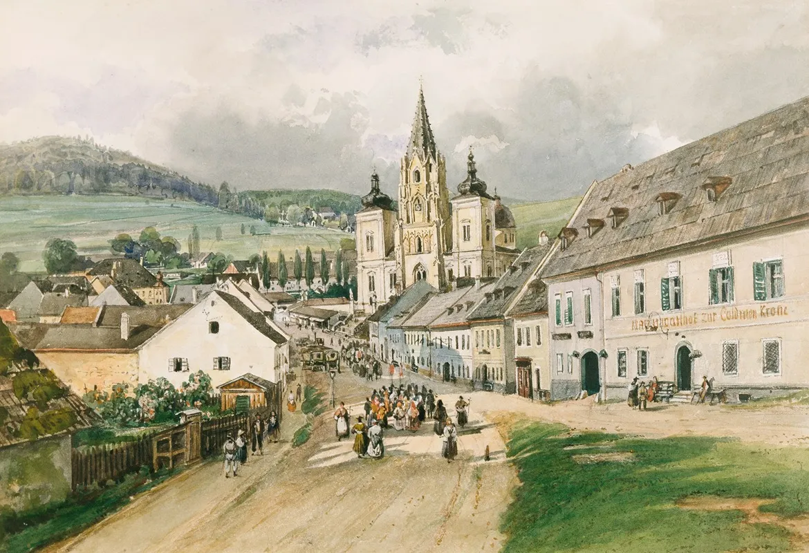 Mariazell by Thomas Ender - Canvas Print