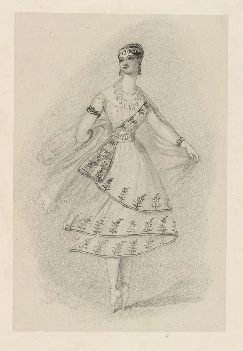 Marie Taglioni In Le Dieu Et La Bayadere by Alfred Edward Chalon - Canvas Print