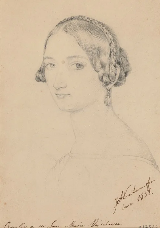 Marie Verschaeren Sister Of The Artist by Jean Antoine Verschaeren - Canvas Print