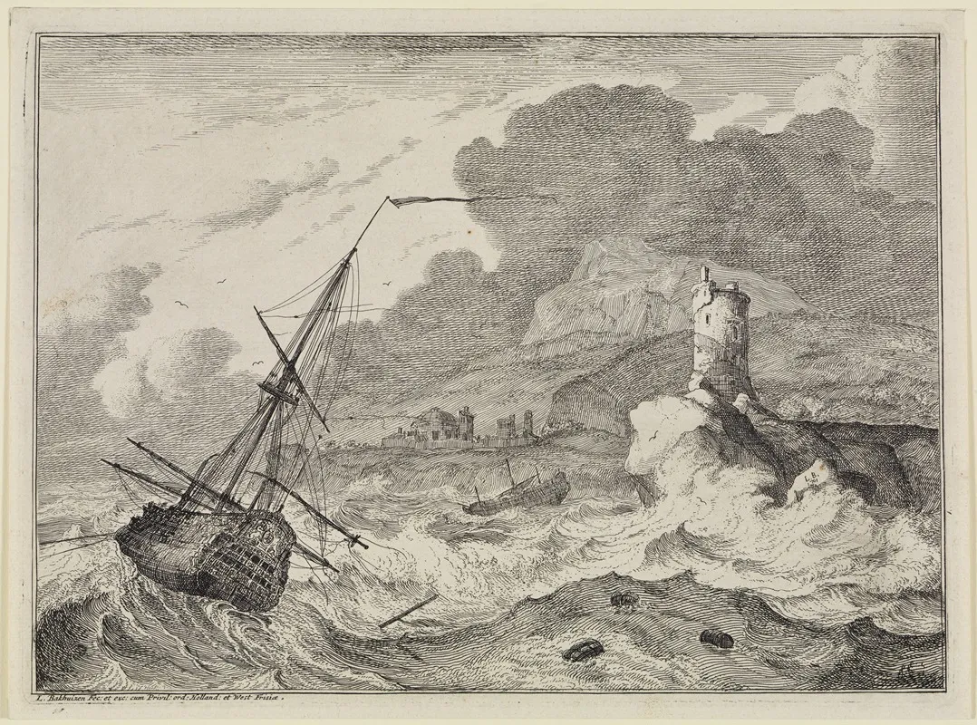 Marine 21 by Ludolf Backhuysen - Canvas Print