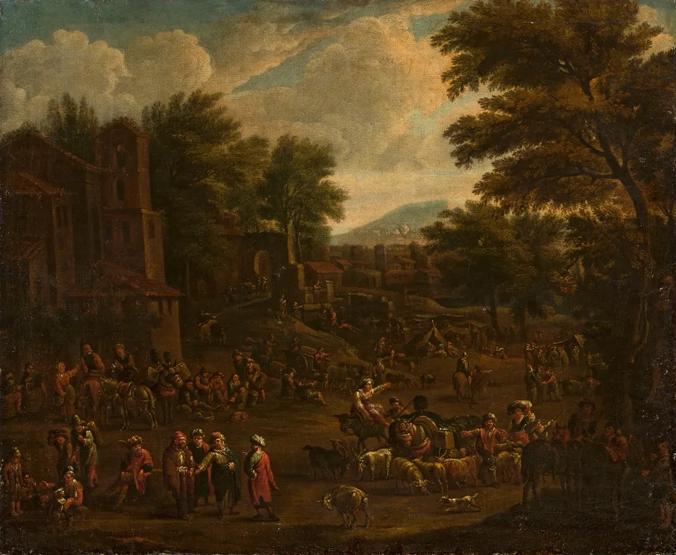 Marketplace 2 by Peeter van Bredael - Canvas Print