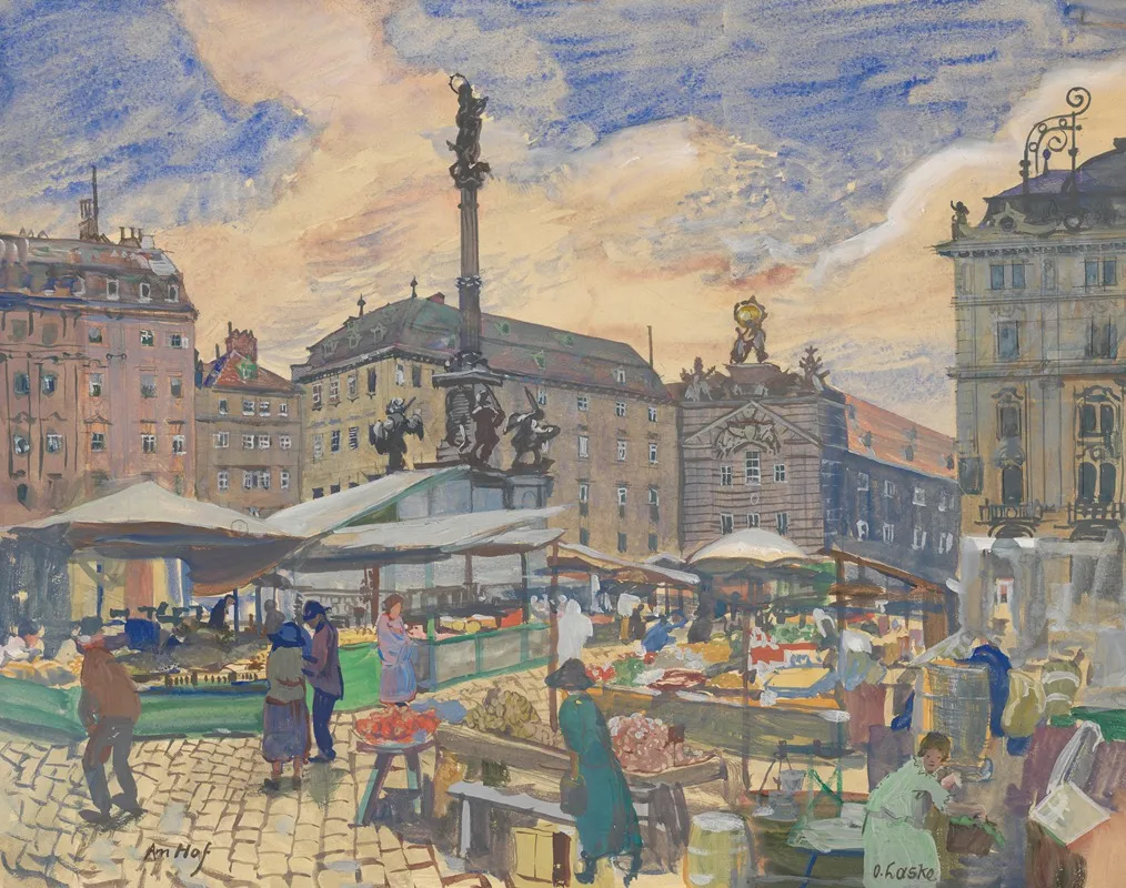 Markt Am Hof by Oskar Laske - Canvas Print
