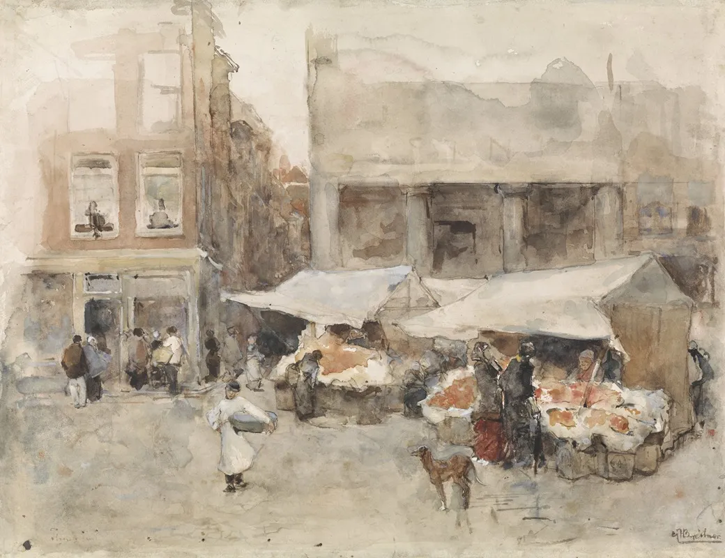 Markt Met Bloemenstalletjes