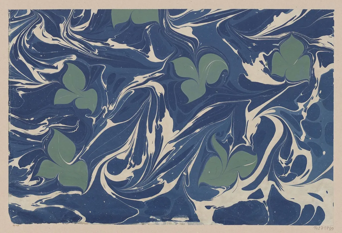 Marmorpapier Mit Floralen Motiven 2