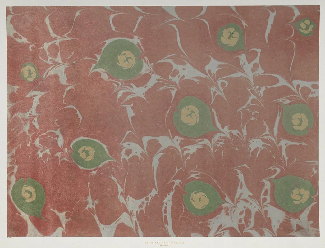 Marmorpapier Mit Herzformigen Motiven by Anker Kyster - Canvas Print