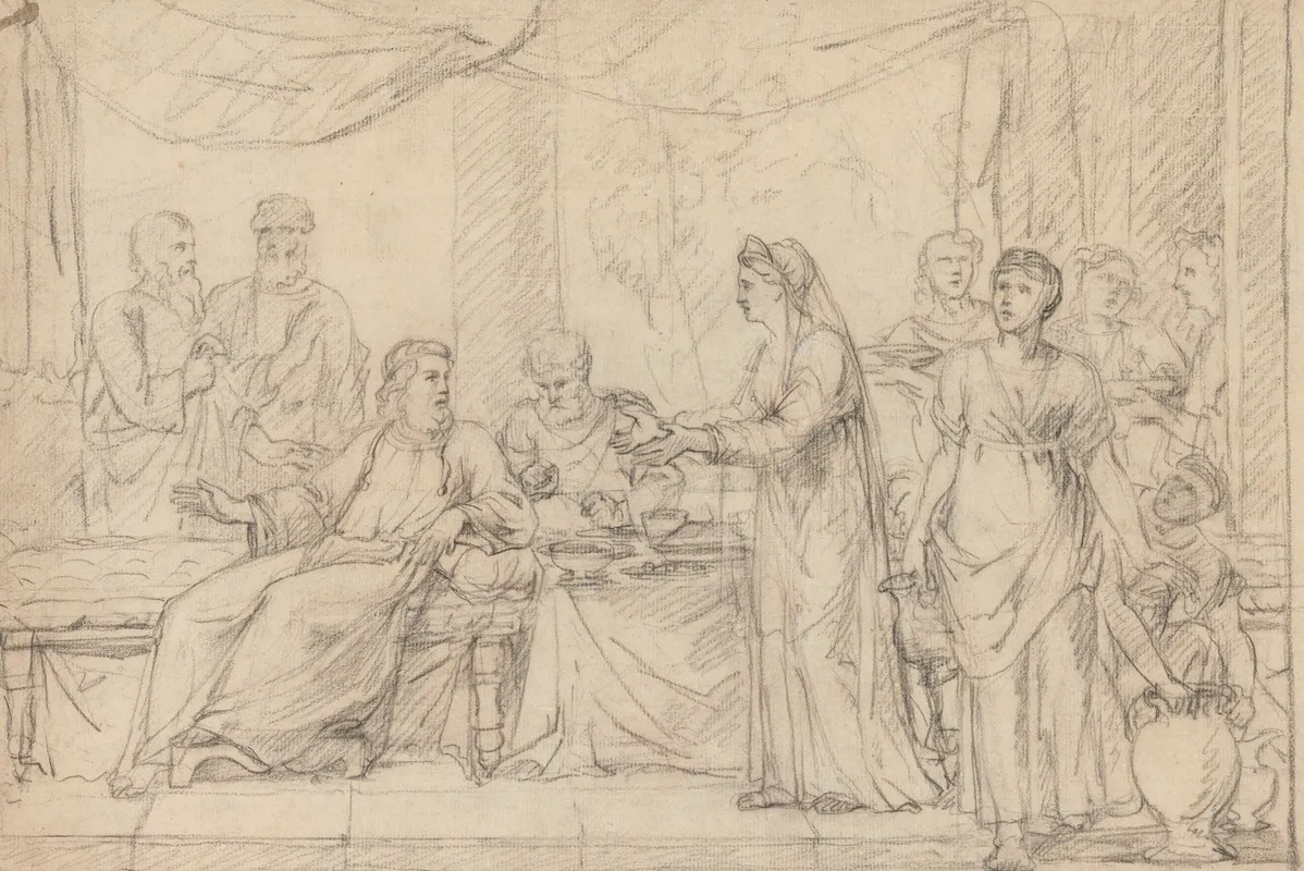 Marriage At Cana 2 by Jean Antoine Verschaeren - Canvas Print