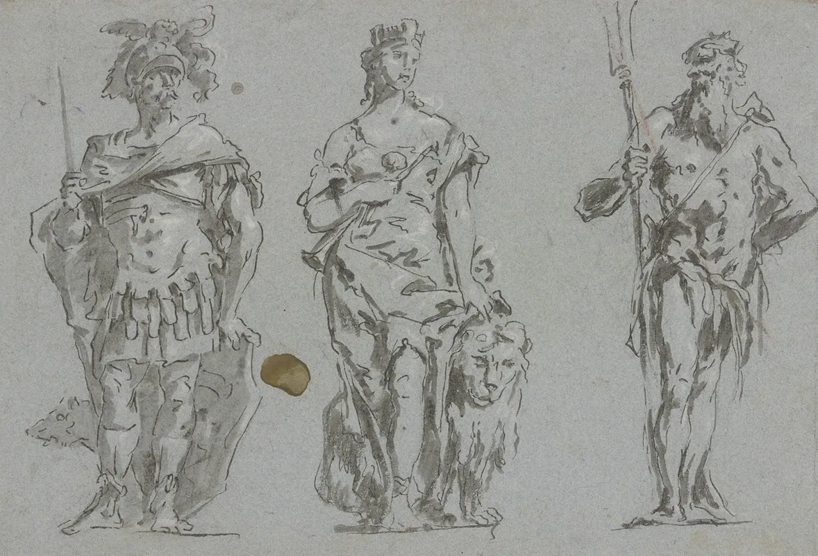 Mars Venezia Und Neptun Scheinskulptur