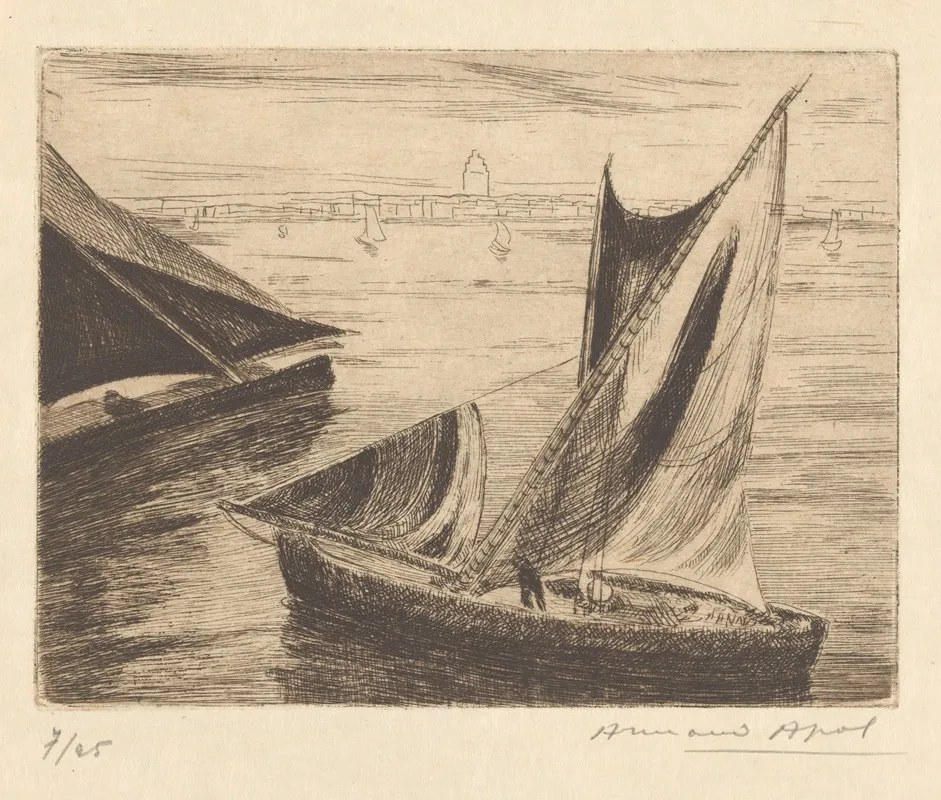 Marseille Tartanes by Armand Apol - Canvas Print