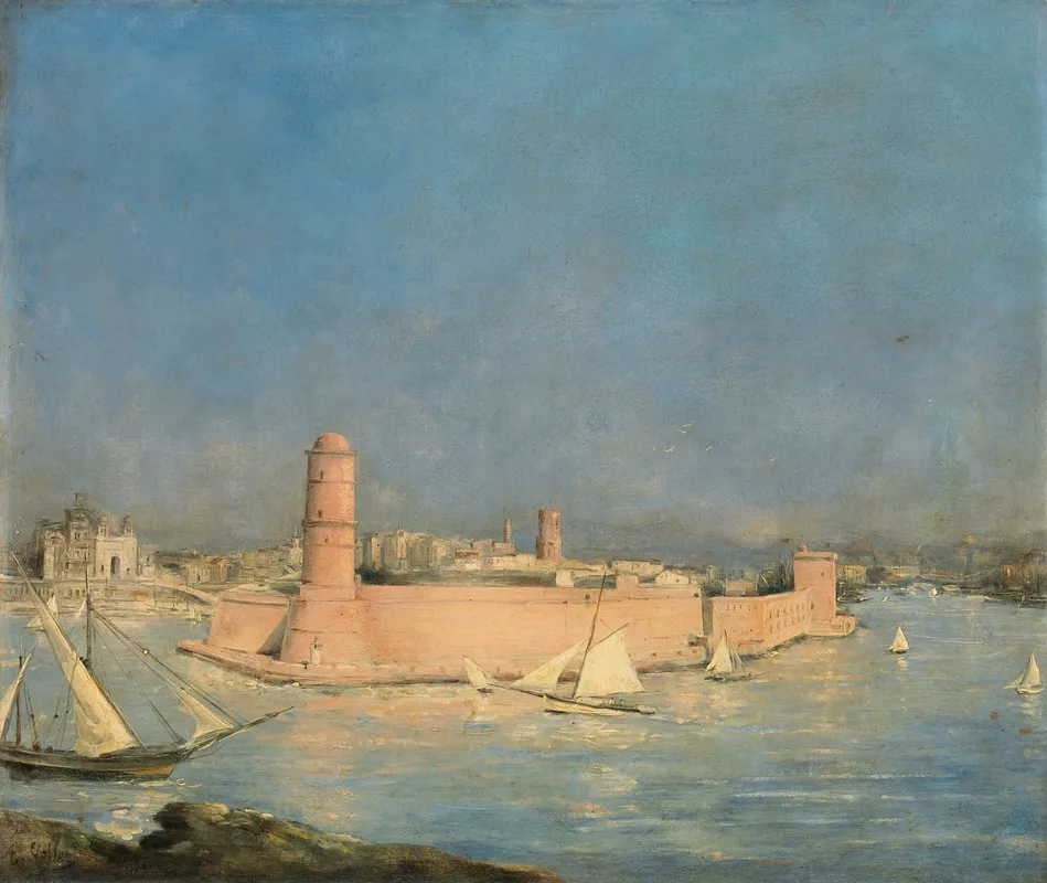 Marseilles Harbour With A Lighthouse by Antoine Vollon - Canvas Print