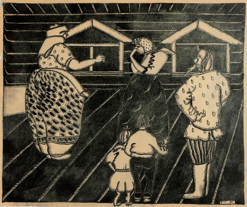 Matchmaking Choosing A Groom by Boris Grigoriev - Canvas Print