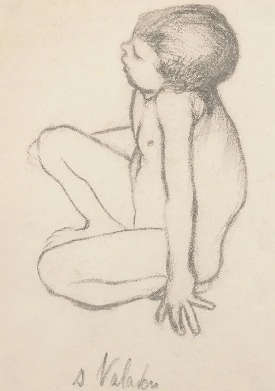 Maurice Utrillo Nu Assis by Suzanne Valadon - Canvas Print