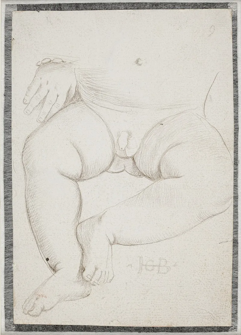 Mave Skod Og Ben Samt En Hand Med Armband Af En Sovende Smadreng by Hans Baldung - Canvas Print