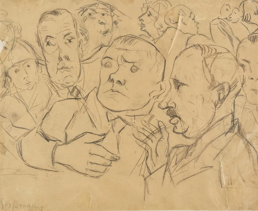 Max Beckmann In Company by Rudolf Grossmann - Canvas Print