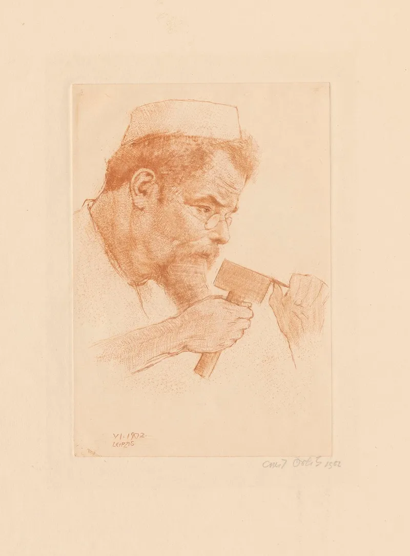 Max Klinger Bei Der Arbeit by Emil Orlik - Canvas Print