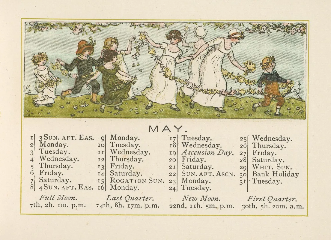 May 14 by Kate Greenaway - Canvas Print